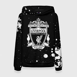 Толстовка-худи женская Liverpool белые текстура краски, цвет: 3D-черный
