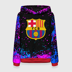 Толстовка-худи женская Барселона неоновые краски, цвет: 3D-красный