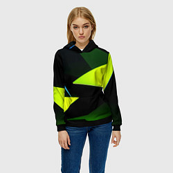 Толстовка-худи женская Geometric shapes, цвет: 3D-черный — фото 2