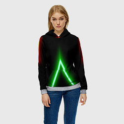Толстовка-худи женская Color neon green, цвет: 3D-меланж — фото 2
