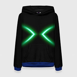 Толстовка-худи женская Neon green lines, цвет: 3D-синий