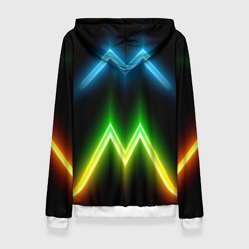 Женская толстовка Neon multicolored lines / 3D-Белый – фото 2