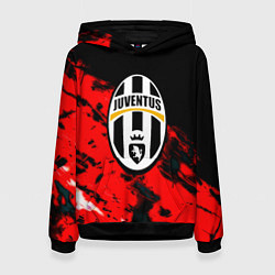 Толстовка-худи женская Juventus кераски текстура, цвет: 3D-черный