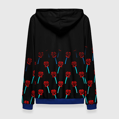 Женская толстовка Бавария Мюнхен розы паттерн / 3D-Синий – фото 2