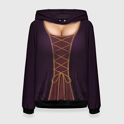 Толстовка-худи женская Принцесса средневековья, цвет: 3D-черный