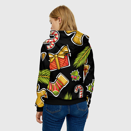 Женская толстовка Рождественский вайб / 3D-Черный – фото 4