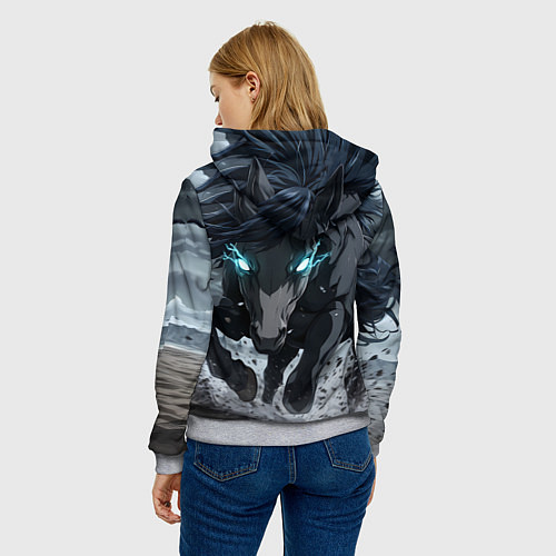 Женская толстовка Мощный конь / 3D-Меланж – фото 4