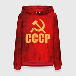 Толстовка-худи женская СССР - символика, цвет: 3D-красный