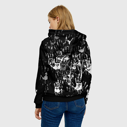 Женская толстовка Ювентус текстура руки краски / 3D-Черный – фото 4