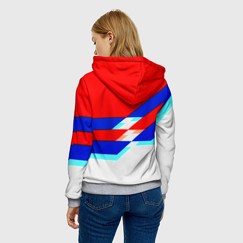 Женская толстовка Манчестер Юнайтед полосы геометрия / 3D-Меланж – фото 4