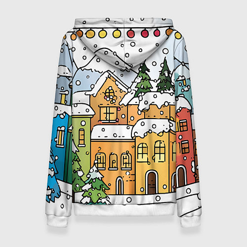 Женская толстовка Новогодний снегопад / 3D-Белый – фото 2