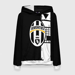 Толстовка-худи женская Ювентус геометрия белая, цвет: 3D-белый