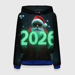 Толстовка-худи женская Кибер дед, цвет: 3D-синий