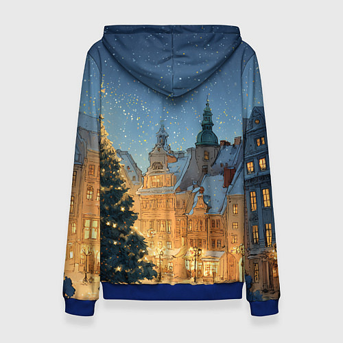 Женская толстовка Новый год в старом городе / 3D-Синий – фото 2