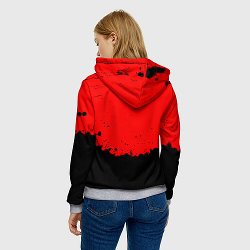 Женская толстовка Манчестер Юнайтед краски брызги / 3D-Меланж – фото 4