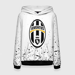 Толстовка-худи женская Juventus краски текстура всплеск, цвет: 3D-черный