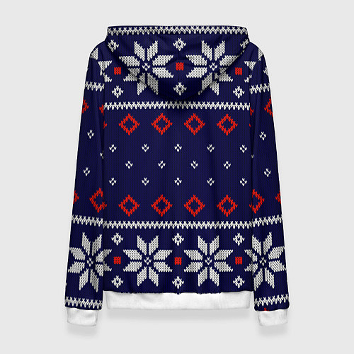 Женская толстовка Вязаный новогодний узор / 3D-Белый – фото 2