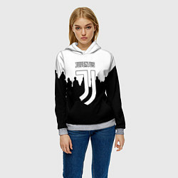 Толстовка-худи женская Ювентус команды, цвет: 3D-меланж — фото 2