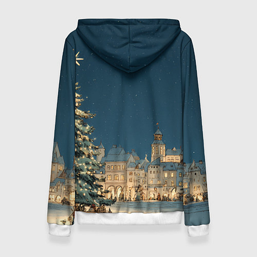 Женская толстовка Новогодняя атмосфера в городе / 3D-Белый – фото 2