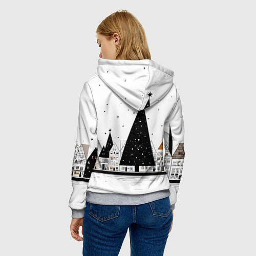 Женская толстовка Новый год - минимализм / 3D-Меланж – фото 4