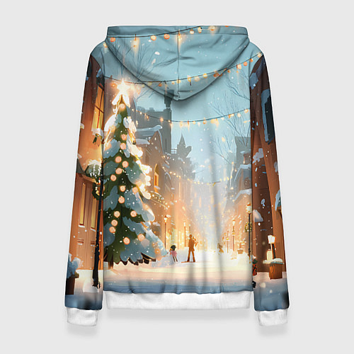 Женская толстовка Новогодняя елочка / 3D-Белый – фото 2