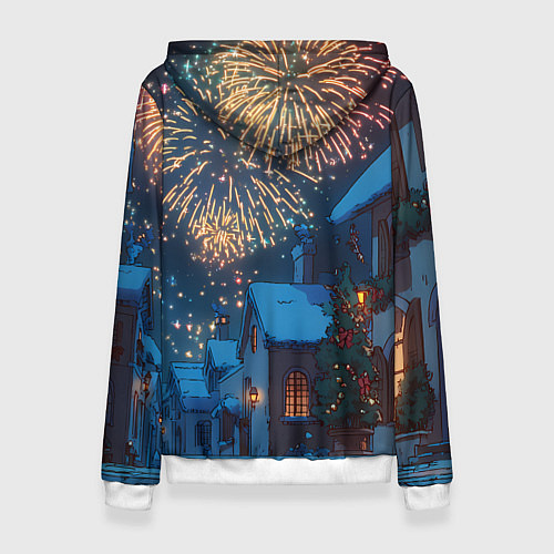 Женская толстовка Праздничный новогодний салют / 3D-Белый – фото 2