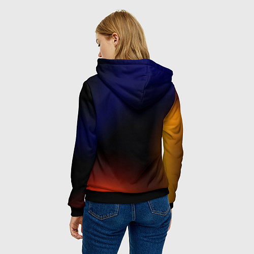 Женская толстовка Color black red blue / 3D-Черный – фото 4