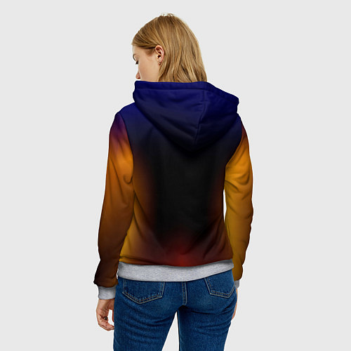 Женская толстовка Color black red blue / 3D-Меланж – фото 4