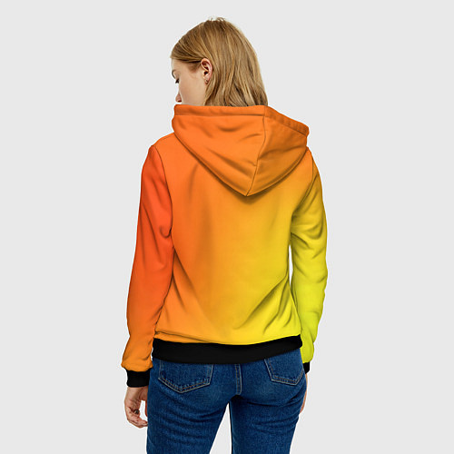 Женская толстовка Color orange red / 3D-Черный – фото 4