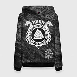 Толстовка-худи женская Символ валькнут, цвет: 3D-черный