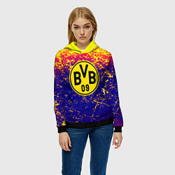 Толстовка-худи женская Borussia краски, цвет: 3D-черный — фото 2