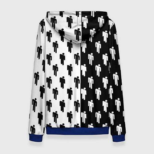 Женская толстовка Borussia черно белые люди / 3D-Синий – фото 2