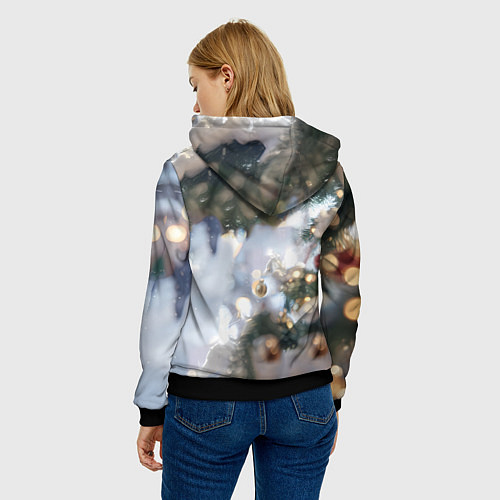 Женская толстовка Лошадка в свитере / 3D-Черный – фото 4