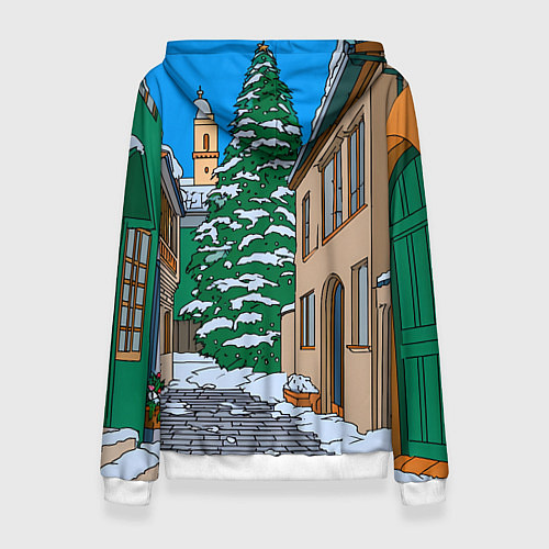 Женская толстовка Лошадка распаковывает новогодний подарок / 3D-Белый – фото 2