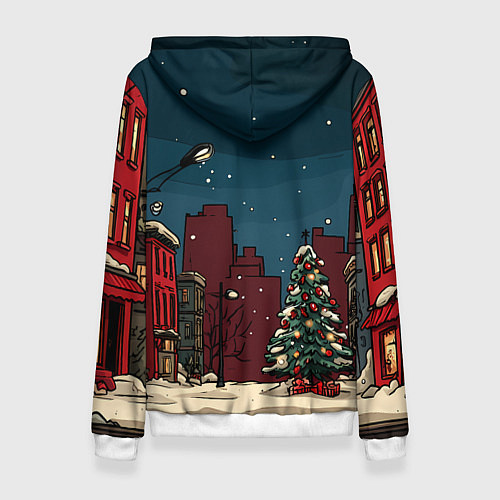 Женская толстовка Лошадка в новогодней гирлянде / 3D-Белый – фото 2