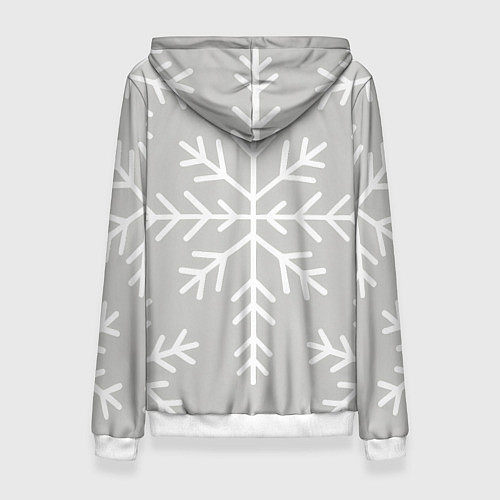 Женская толстовка Лошадь на фоне снижинок 2026 / 3D-Белый – фото 2