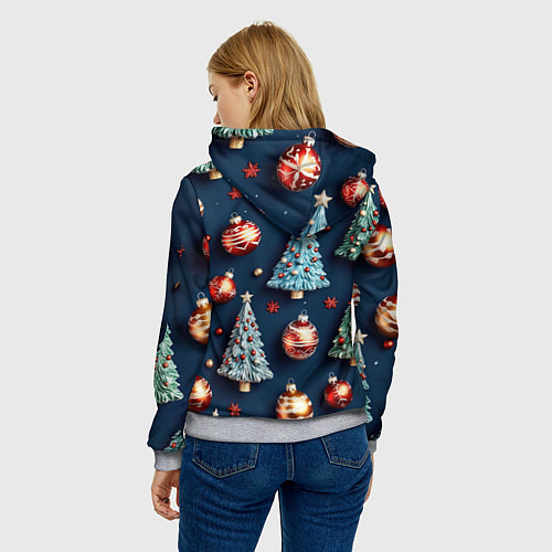 Женская толстовка Новгодний паттерн / 3D-Меланж – фото 4