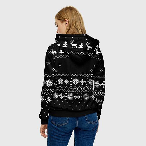 Женская толстовка Ювентус новый год текстура / 3D-Черный – фото 4