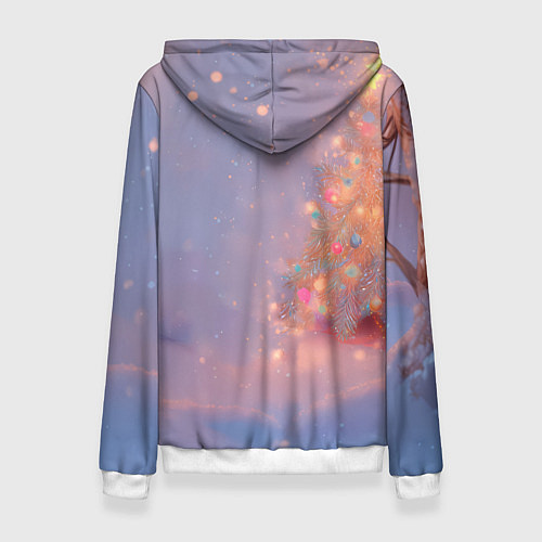 Женская толстовка Лисичка Новый год / 3D-Белый – фото 2