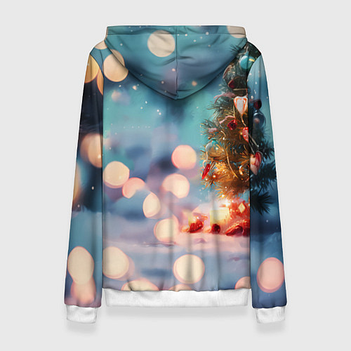 Женская толстовка Рыжий маленький новогодний котенок / 3D-Белый – фото 2