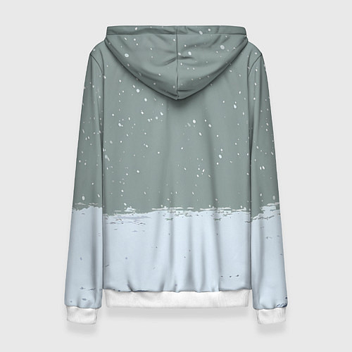 Женская толстовка Лошадка на фоне снегопада / 3D-Белый – фото 2