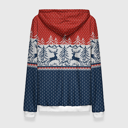 Женская толстовка Вязаный узор с оленями / 3D-Белый – фото 2