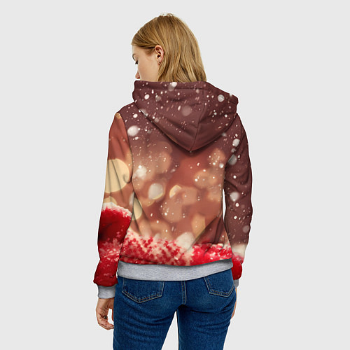 Женская толстовка Сфинкс новогодняя кошка / 3D-Меланж – фото 4