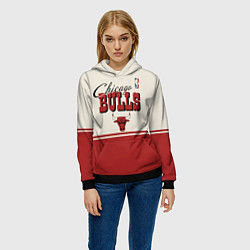 Толстовка-худи женская NBA Chicago Bulls vintage, цвет: 3D-черный — фото 2