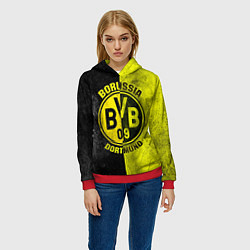 Толстовка-худи женская Borussia Dortmund, цвет: 3D-красный — фото 2