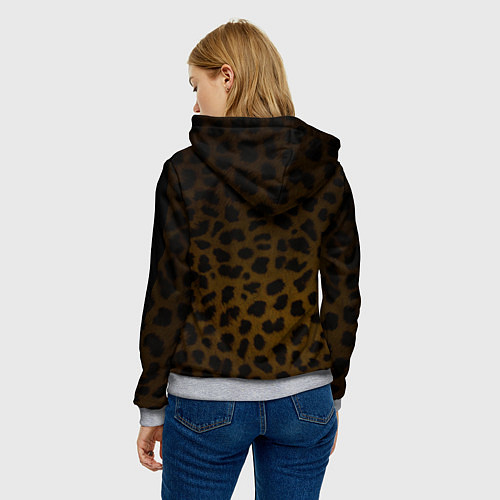 Женская толстовка Рык леопарда / 3D-Меланж – фото 4