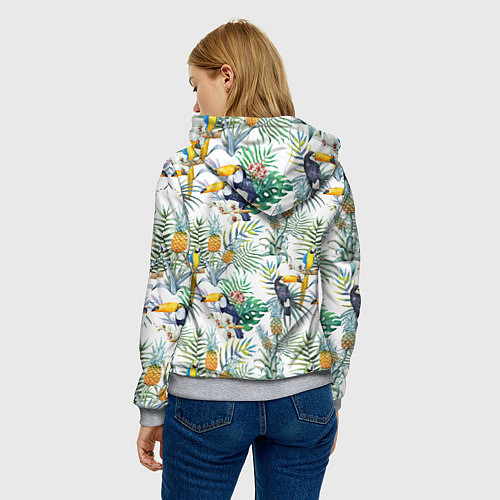 Женская толстовка Летний попугай / 3D-Меланж – фото 4
