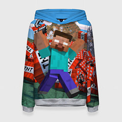 Толстовка-худи женская Minecraft Man, цвет: 3D-меланж