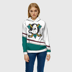 Толстовка-худи женская Anaheim Ducks Selanne цвета 3D-белый — фото 2