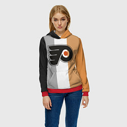 Толстовка-худи женская Philadelphia Flyers, цвет: 3D-красный — фото 2